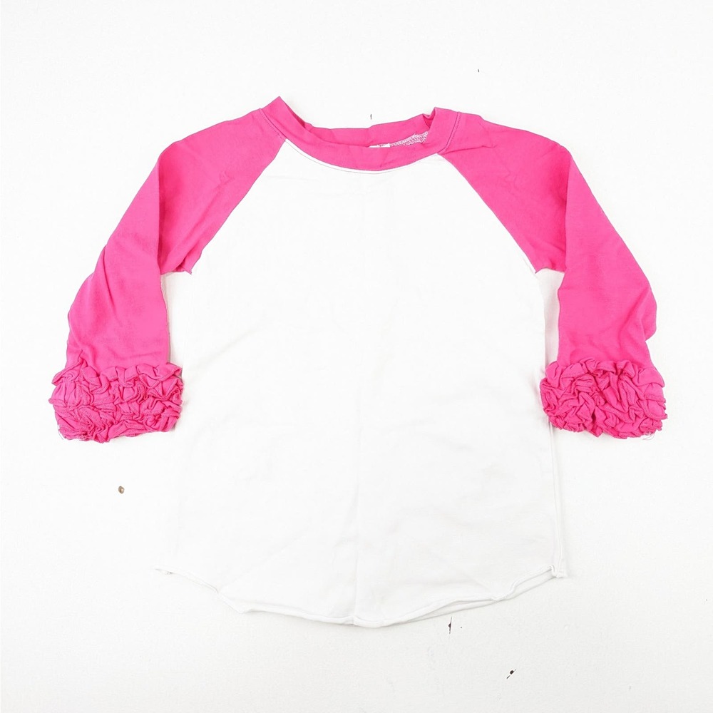 Pearls and Piggytails Pink/White Top